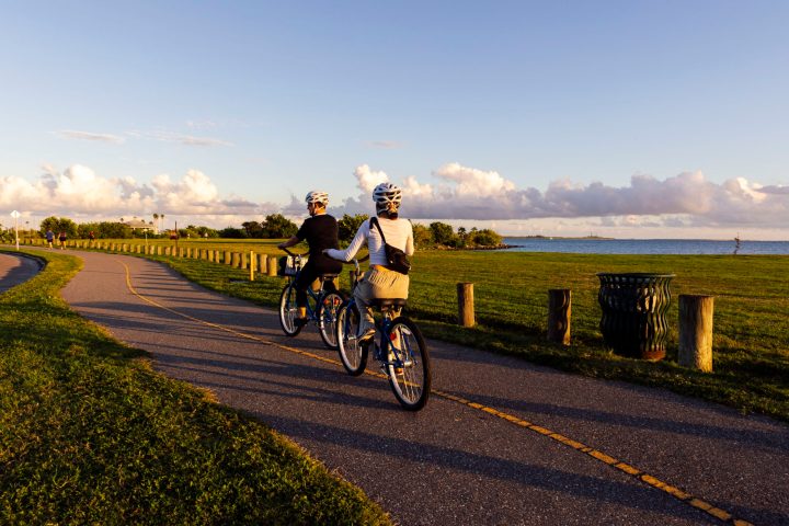 two bikers on Davis Island route
